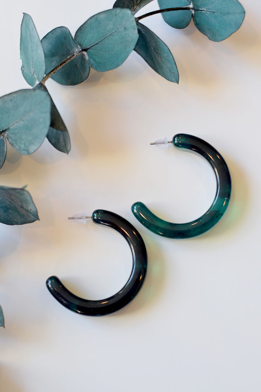 Emerald Chunky Hoops - Resonate Jewelry