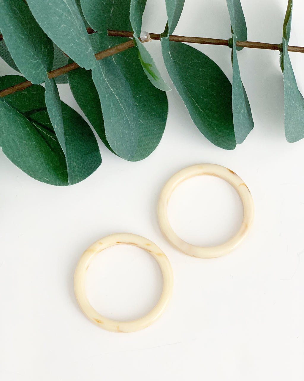 Cream Tortoise Front Hoops - Resonate Jewelry