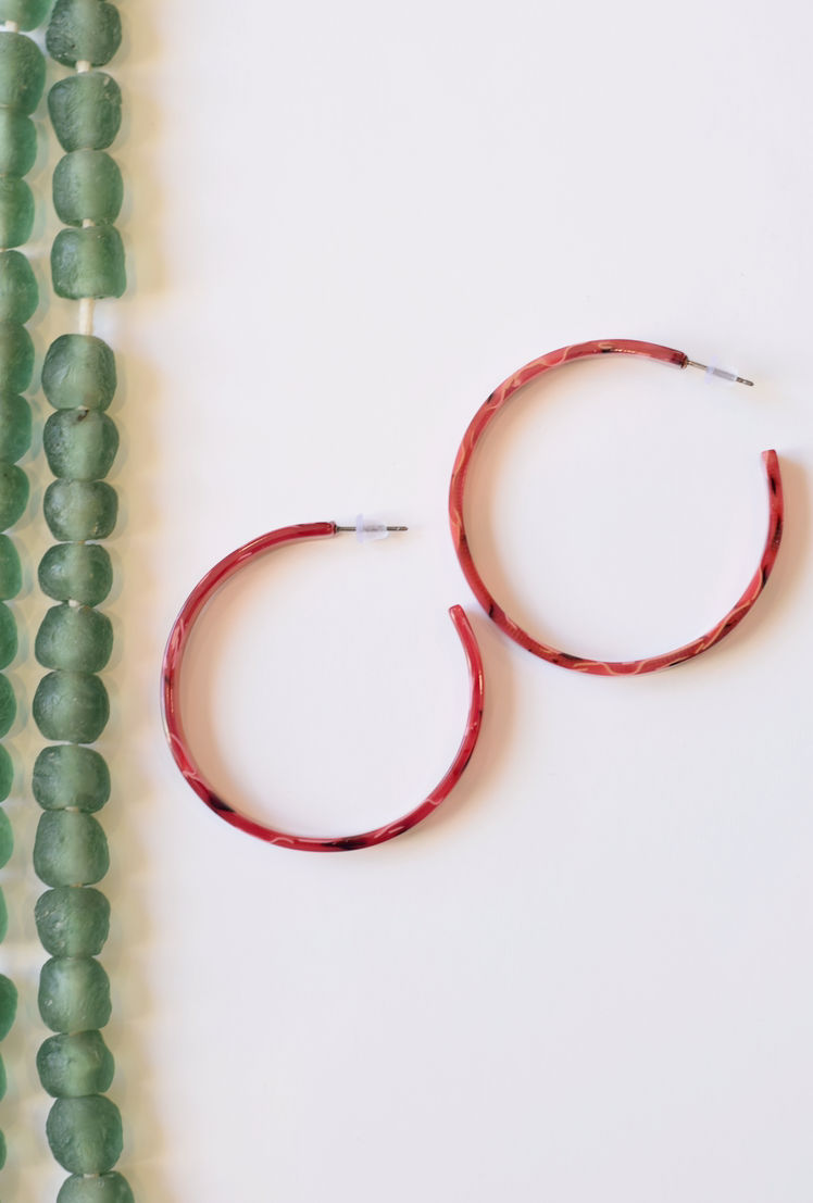 Rose Tortoise Hoops - Resonate Jewelry