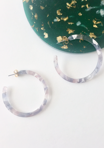 Grey Tortoise Hoops - Resonate Jewelry