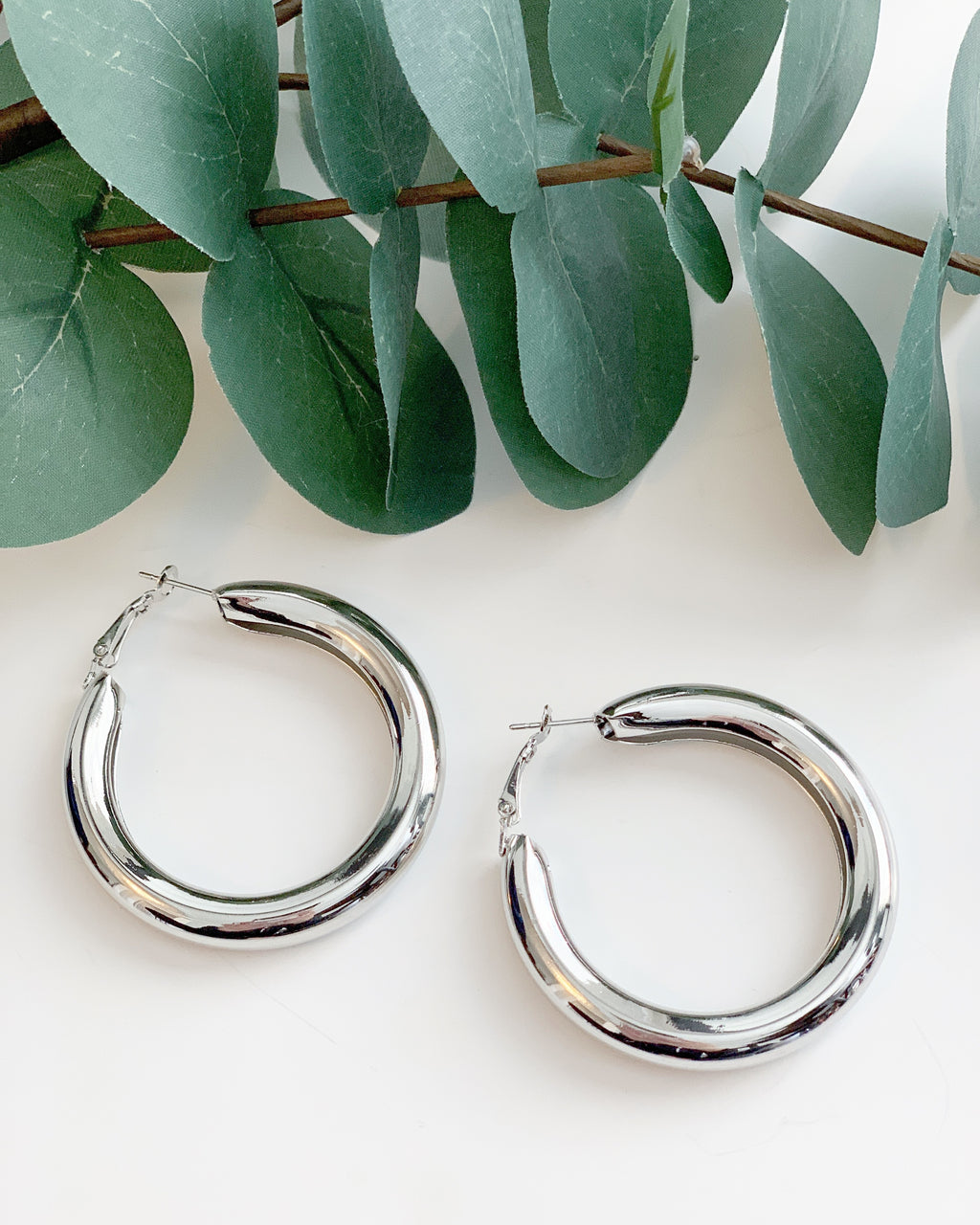 Silver 2inch Chunky Hoops - Resonate Jewelry