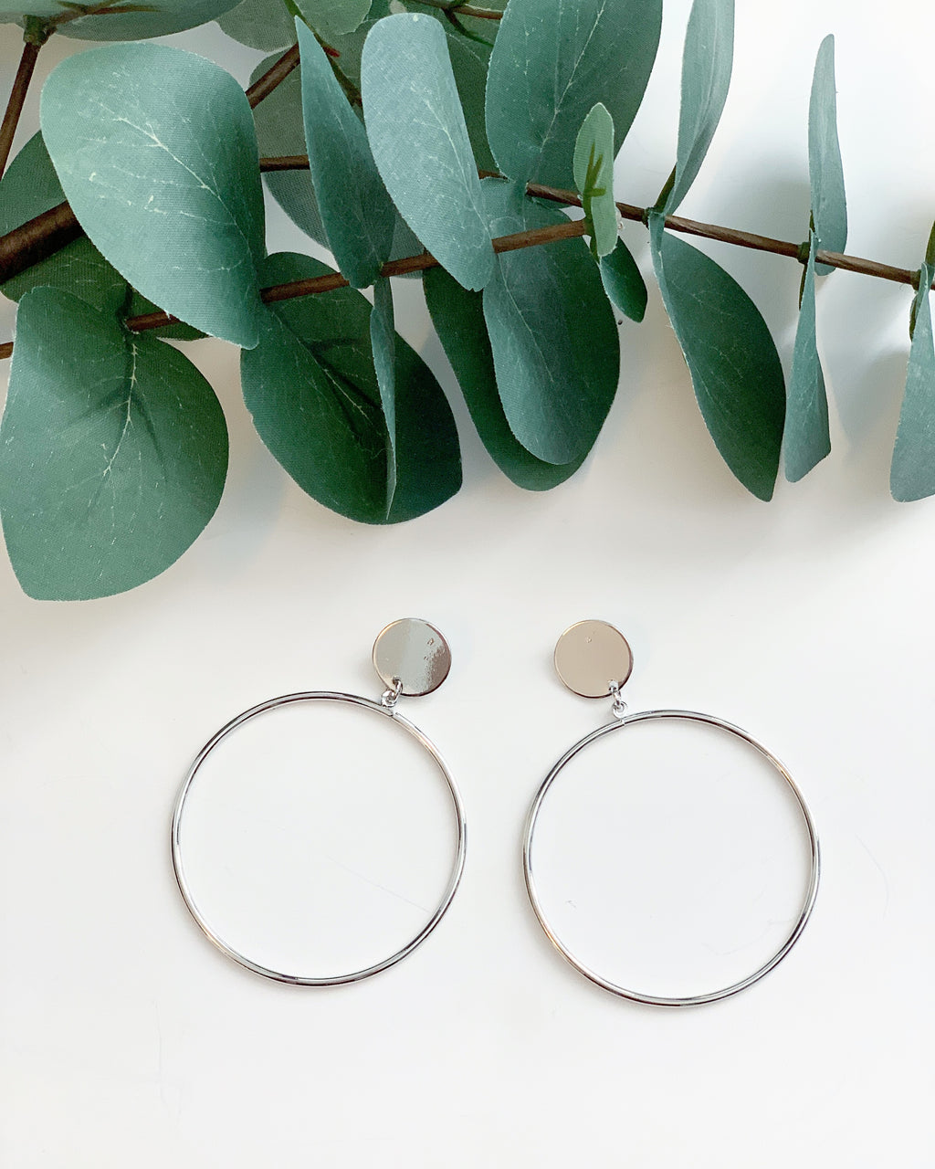 Silver Drop Hoops - Resonate Jewelry