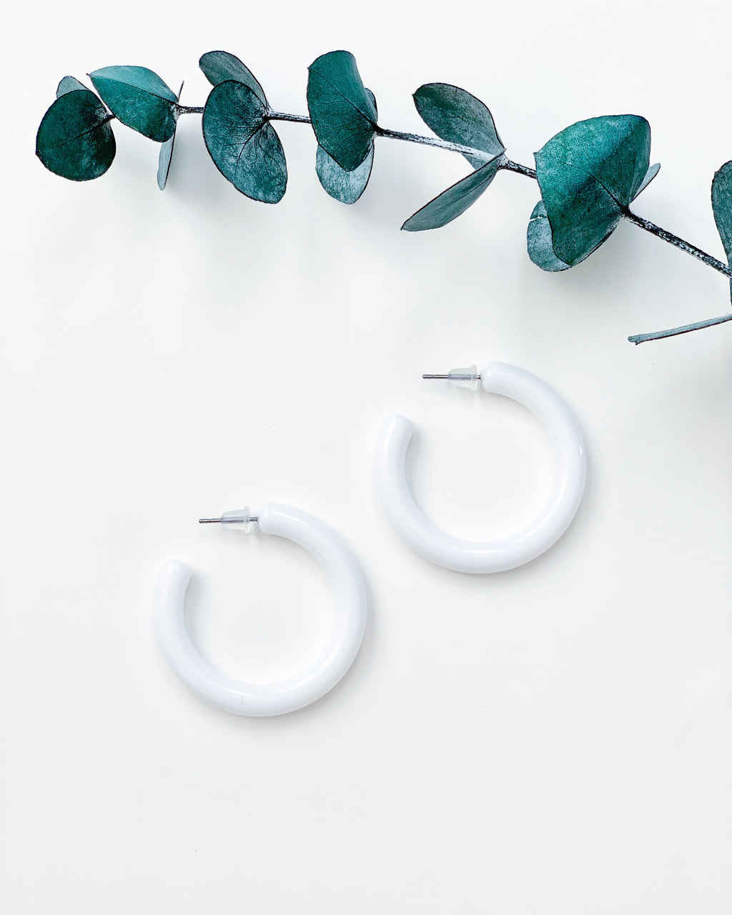 Mini White Hoops - Resonate Jewelry