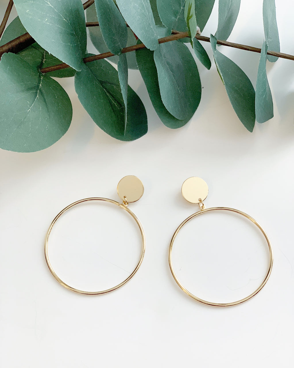 Golden Drop Hoops - Resonate Jewelry