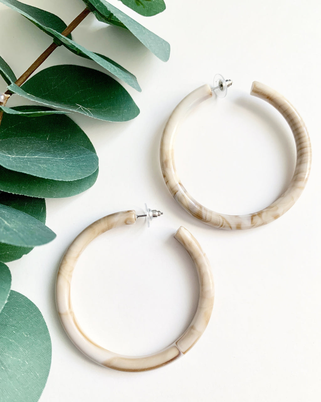 Chunky Taupe Hoops - Resonate Jewelry